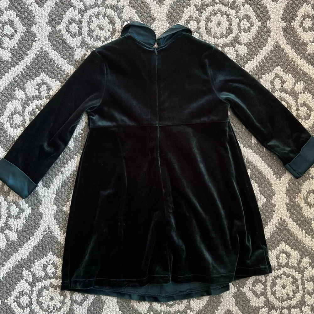 Emerald Velvet Toddler Dress - 3T Dark Green Holidays Christmas Vintage